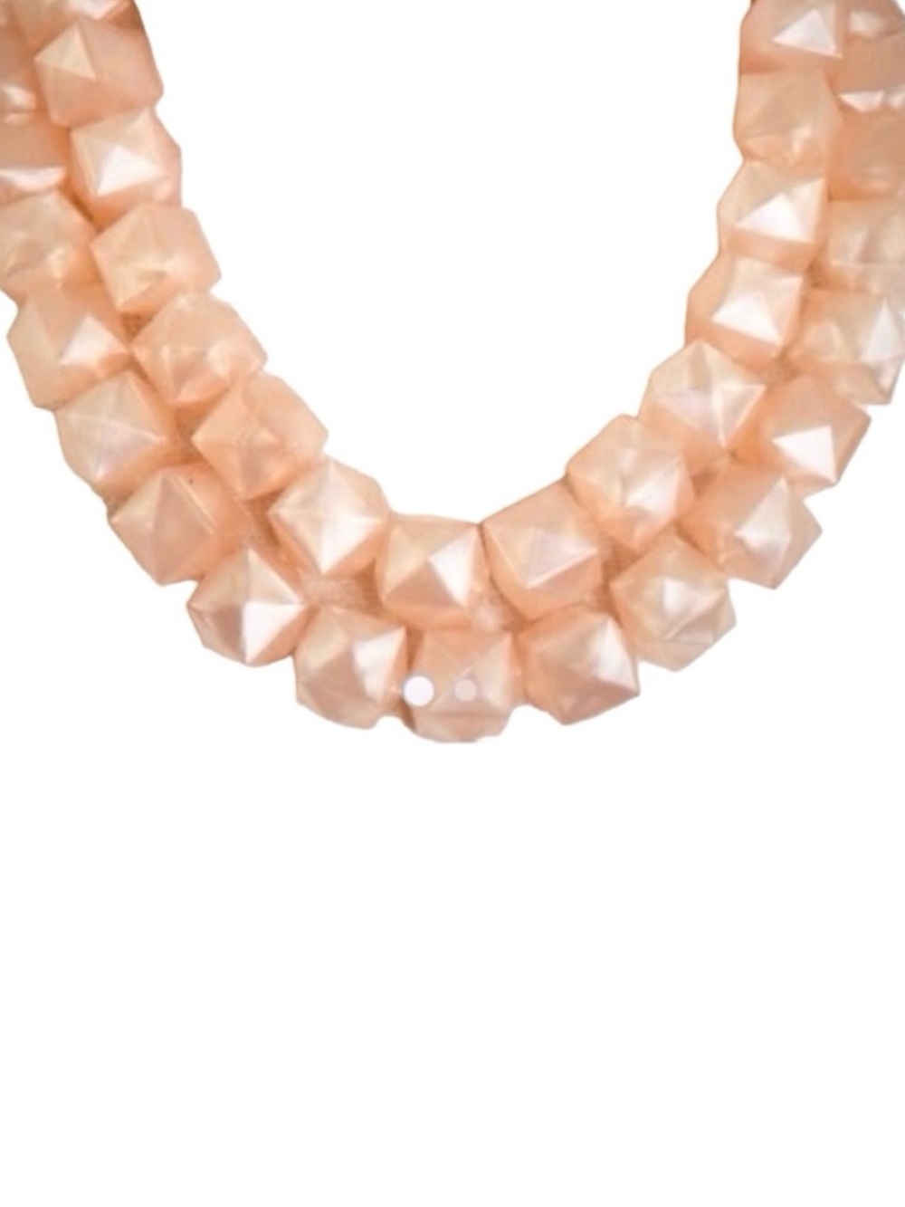 SugarFix Peach Resin Double Strand Bead Necklace (NWOT) - Picture 4 of 7